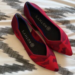 Brand New Rothy's Red Camo Women's Flats